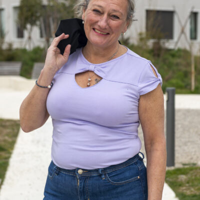 Top Élégance Rétro lilas