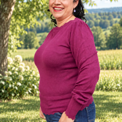 Pull rétro « Framboise »